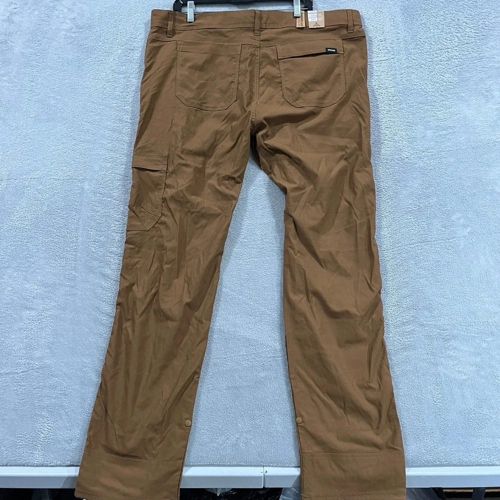 PrAna Zion Pants II Mens 40x34 Sepia Brown Hiking Outdoor Camping Slim Fit Trail